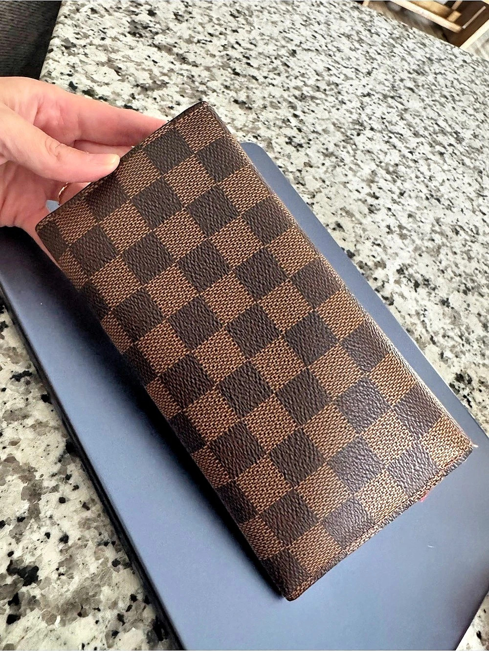 Louis Vuitton Sarah Wallet Damier Ebene Brown & Red - Picture 3 of 7